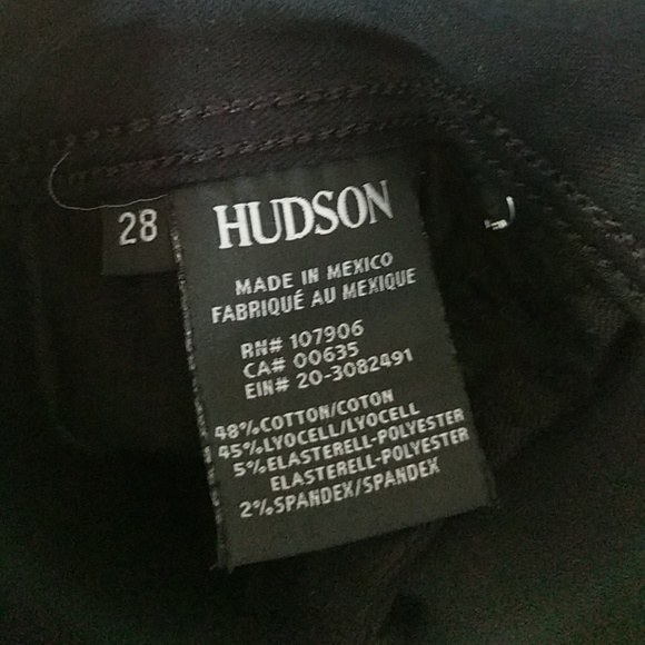 Hudson Collin Skinny Jean Black Destructed - Picture 3 of 5